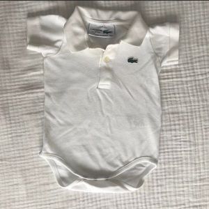 Lacoste for Jcrew White Poloshirt Onsie, 12M